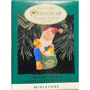1996 Rudolph’s Helper Hallmark Miniature Collector’s Club Ornament
